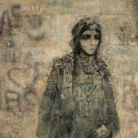 Mohammed Issiakhem, Femme et Mur (Woman and Wall), 1970.