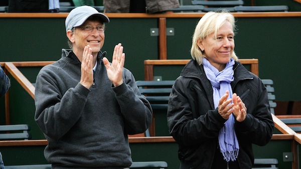 | Bill Gates Bill Gates and Martina Navratilova at the French Open in Paris France Photo | NJO | STAR MAX | IPx | MR Online