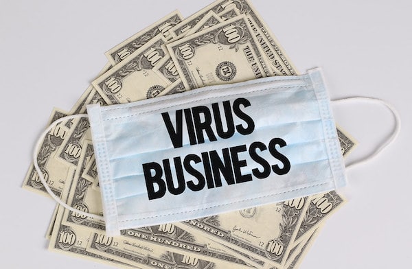 | Flickr Blue medical face masks with money and Virus Business text | Flickr | MR Online