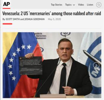| AP 5520 described the American who led the attempt to overthrow Venezuelas government as a three time Bronze Star US combat veteran whereas President Nicolás Maduro describing the foiling of the effort was self aggrandizing | MR Online