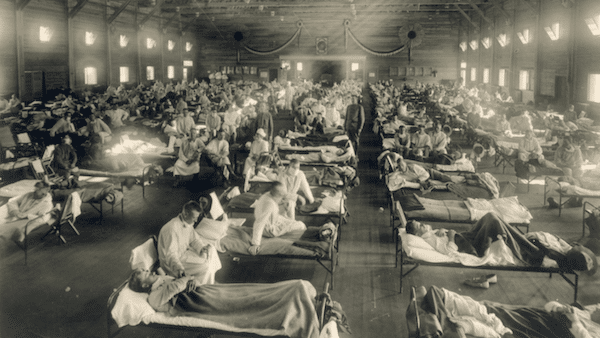 | Soldiers from Fort Riley Kansas ill with Spanish flu at a hospital ward at Camp Funston Soldiers from Fort Riley Kansas ill with Spanish flu at a hospital ward at Camp Funston | MR Online