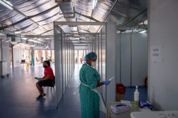 | 9 May 2020 Inside the testing facility at the Khayelitsha District Hospital South Africa Barry Christianson New Frame | MR Online