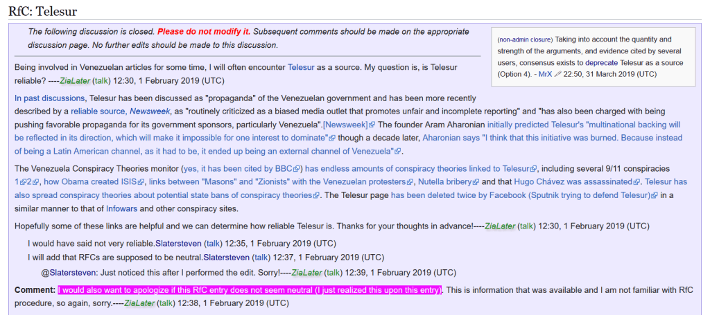 | Wikipedia editor ZiaLater a strong supporter of Venezuelas right wing opposition moderating the campaign to blacklist TeleSUR | MR Online