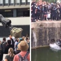 BLM Protesters in UK Tear Down Statue of Slave Trader Edward Colston