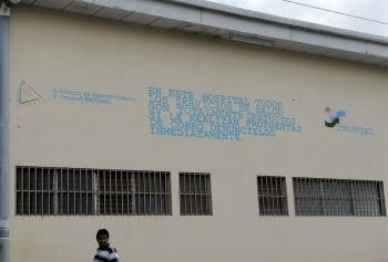 | A message printed on a hospital in Jinotega Nicaragua stressing that all medical services are free taken in May 2020 Photo credit Ben Norton The Grayzone | MR Online
