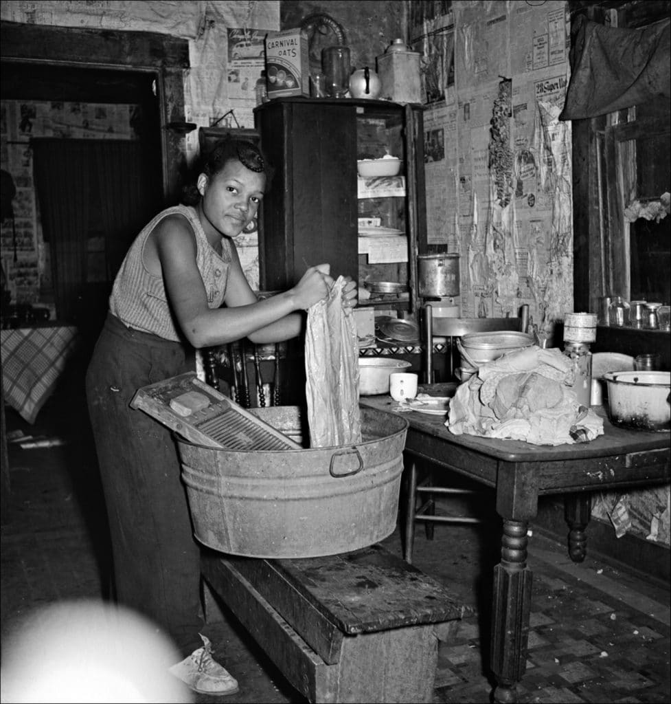 | Coal miners daughter doing the family wash All the water must be carried from up the hill Bertha Hill West Virginia 1938 Photo by Marion Post WolcottFarm Security Administration Office of War Information Photograph Collection Library of Congress | MR Online