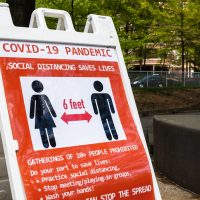 Arlington county (Washington DC) signage during COVID-19 outbreak