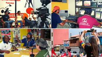 | Community media Catia TVe studios 2008 top left Canal Z master 2007 top right Radio Perola studios 2009 bottom left Tatuy TV covering a march 2017 bottom right Archive | MR Online