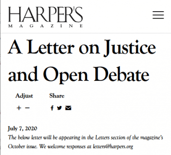 | The Harpers letter 7720 decried a new set of moral attitudes and political commitments that tend to weaken our norms of open debate and toleration of differences in favor of ideological conformity | MR Online