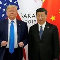 Trump & Xi, with flags