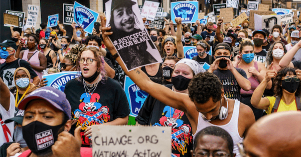 | Protesters march near the Minneapolis 1st police precinct during a demonstration against police brutality and racism on August 24 2020 in Minneapolis Photo Kerem YucelAFP via Getty Images | MR Online