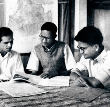 | BT Ranadive G Adhikari and PC Joshi at a meeting of the Polit Bureau of the Communist Party of India at the CPI headquarters in Bombay 1945 Sunil Janah The Hindu Archives | MR Online