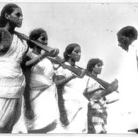 Sunil Janah, Mallu Swarajayam and other members of an armed squad during the Telangana armed struggle, 1946-1951.