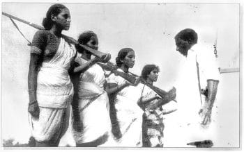 | Mallu Swarajyam left and other members of an armed squad during the Telangana armed struggle 1946 1951 Sunil Janah Prajasakti Publishing House | MR Online