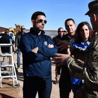 U.S. Army Commander Col. Rafael “Pete” Pazos speaks to Secretary of Homeland Security Chad F. Wolf and Sen. Martha McSally in Yuma, Arizona on January 10, 2020. Catherine Carroll | DVIDS