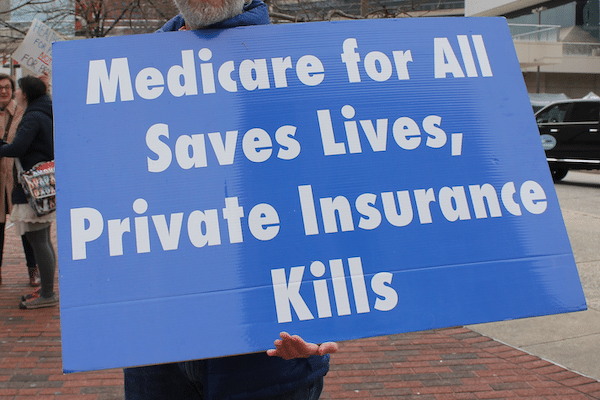 | Demand SINGLE PAYER Expanded Improved Medicare for All HR 676 Now Protest at the Baltimore Convention Center on Pratt at South Charles Street in Baltimore MD on Saturday morning 11 February 2018 Photo Elvert Barnes Photography | MR Online
