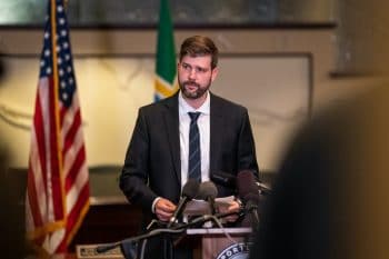 | Mike Schmidt Multnomah County district attorney speaks to the media at City Hall in Portland Oregon on August 30 2020 Photo Nathan HowardGetty Images | MR Online