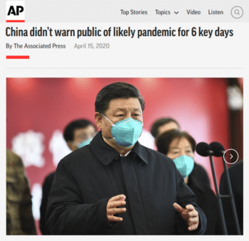 | AP 41520 criticized China for a public silence on the coronavirus that ended January 20though a January 15 AP piece led with Chinese officials warning that the possibility that a new virus in central China could spread between humans cannot be ruled out | MR Online