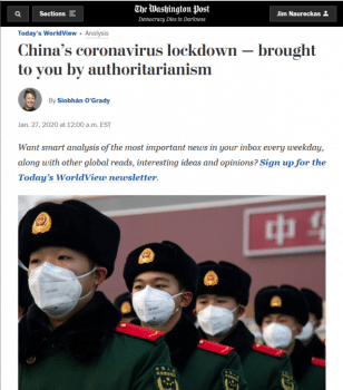 | Outlets like the Washington Post 12720 condemned Chinas effective measures to halt the COVID 19 outbreak as authoritarianism | MR Online