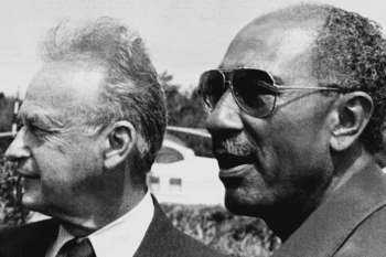 | Former Israeli PM Yitzhak Rabin L and President of Egypt Anwar el Sadat R in Alexandria on 9 September 1980 AFP | MR Online