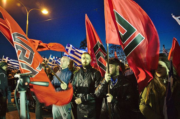 | Golden Dawn members at rally in Athens 2015 Photo Wikimedia Commons | MR Online