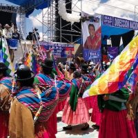 Thousands participated in MAS' victory celebration on October 24 in El Alto. Photo: Zoe PC