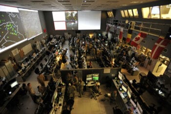 | The Combined Air and Space Operations Center CAOC at Al Udeid Air Base Qatar provides command and control of air power throughout Iraq Syria Afghanistan and 17 other nations US Air Force Joshua Strang | MR Online