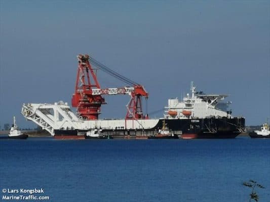| Russias pipe layer crane ship Fortuna capable of laying about 1km of undersea pipe a day File photo | MR Online