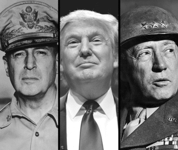 | Trump flanked by his heroes General Douglas MacArthur left and George S Patton right Source saportareportcom | MR Online