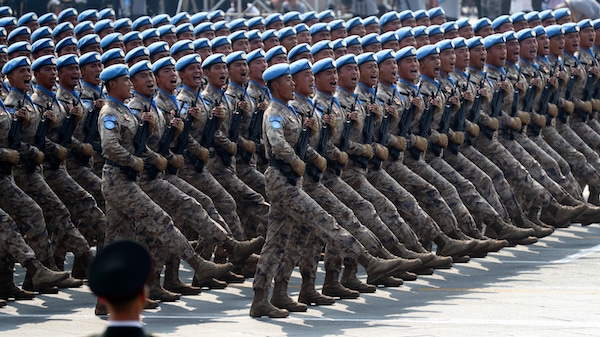 | Chinese military personnel march during the parade to commemorate the 70th anniversary of the founding of Communist China in Beijing Tuesday Oct 1 2019 Ng Han Guan | AP | MR Online