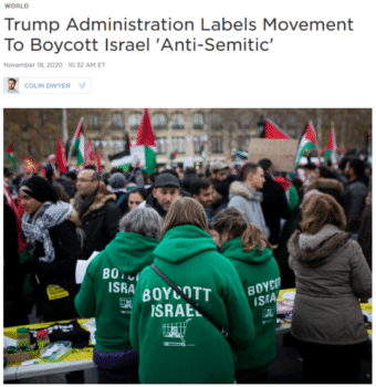 | NPR 111920 Some supporters of BDS deny Israels right to exist as a Jewish state which has led Israels leaders to label the movement both antisemitic and an existential threat | MR Online