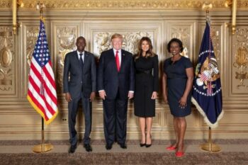 | President Jovenel Moïse left of Haiti and first lady Martine Moïse right pose with Donald and Melania Trump in New York City September 28 2018 US Embassy Port au Prince Wikimedia | MR Online