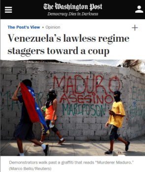 | The Washington Posts caption 72717 translates graffiti calling President Nicolás Maduro a murderer but not the homophobic slur that follows it | MR Online