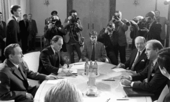 | Then Senator Biden sits opposite Andrei Gromyko chairman of the Supreme Soviet of the USSR during negotiations in Moscow to ratify the INF Treaty Source theguardiancom | MR Online