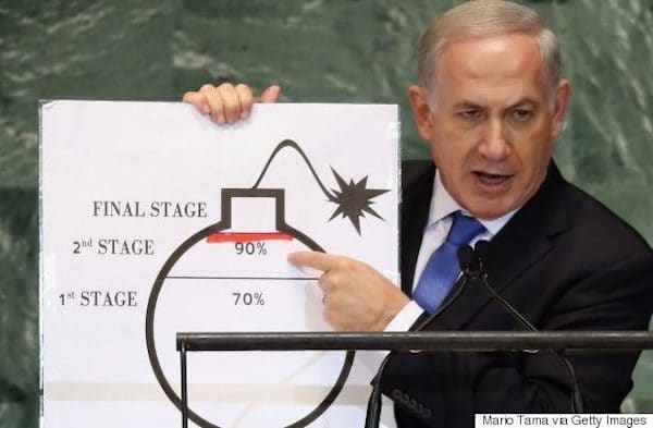 | NETANYAHU POINTS TO A DRAWING OF A BOMB IN WARNING OF IRANS THREAT IN AN ADDRESS TO THE UNITED NATIONS GENERAL ASSEMBLY ON SEPTEMBER 27 2012 IN NEW YORK PHOTO BY MARIO TAMAGETTY IMAGES | MR Online