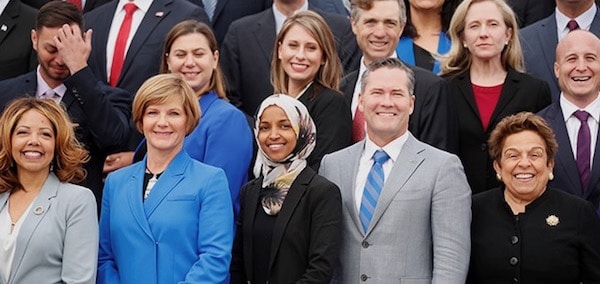 | Democratic Representative elect Ilhan Omar C of Minnesota one of the first Muslim women elected to Congress poses in the front row with other incoming newly elected members of the US House of Representatives on Capitol Hill in Washington US November 14 2018 REUTERSKevin Lamarque RC199D14A510 | MR Online