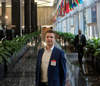 | Belarusian regime change activist Roman Protasevich in the US State Department in April 2018 | MR Online