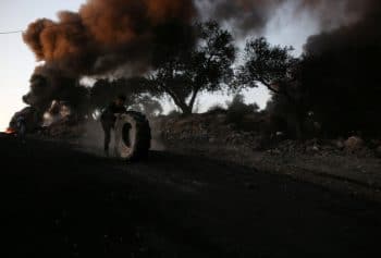 | PALESTINIANS BURN TIRES DURING A NIGHT DEMONSTRATION AGAINST THE EXPANSION OF A JEWISH SETTLEMENT ON THE LANDS OF BEITA VILLAGE NEAR THE OCCUPIED WEST BANK CITY OF NABLUS ON JUNE 23 2021 PHOTO BY SHADI JARARAH C APA IMAGES | MR Online