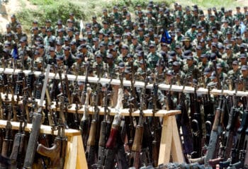 | Members of the Isaeli trained AUC attend a 2005 demobilization ceremony in Cristales Colombia Luis Benavides | AP | MR Online