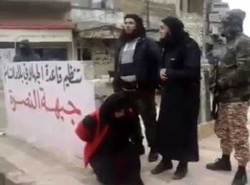 | Syrias al Qaeda affiliate Jabhat al Nusra executing a woman in public in Idlib in 2015 after she was accused of adultery | MR Online