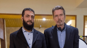 | Syrian Al Qaeda leader Mohammad al Jolani L with PBS Frontlines Martin Smith | MR Online