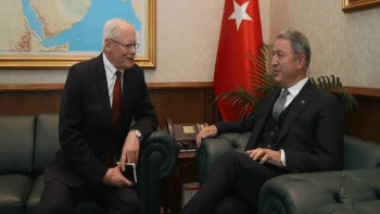 | US special envoy on Syria James Jeffrey with Turkeys defense minister in Ankara in 2019 | MR Online