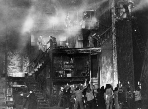 | Living Newspaper One Third of a Nation Depicting a tenement fire New York City 1938 Directed by Arthur Arent setting by Howard Bay costumes by Rhoda Rammelkamp Courtesy Coast to Coast The Federal Theatre Project 1935 1939 Library of Congress | MR Online
