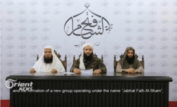 | Mohammad Jolani announces the formation of Jabhat Fateh al Sham formerly Jabhat al Nusra in 2016 | MR Online