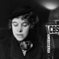 Hallie Flanagan, Director of the FTP Flanagan on CBS Radio for the Federal Theatre of the Air, 1936. Courtesy, Wikipedia Commons.
