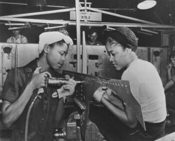 | Luedell Mitchell and Lavada Cherry working at a Douglas Aircraft plant in El Segundo Calif Circa 1944 Credit National Archives photo no 535811 | MR Online