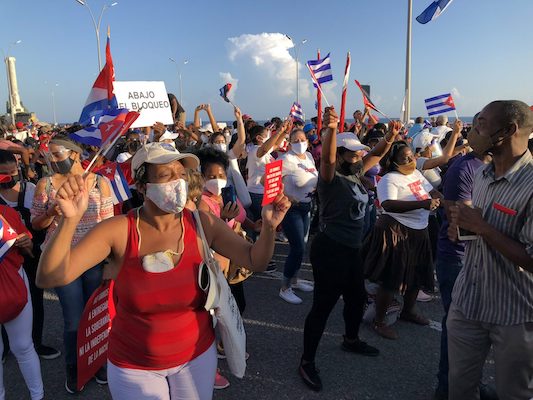 | Cubans take part in a mass rally in defence of the Cuban Revolution and calling for an end to US sanctions July 2021 | MR Online