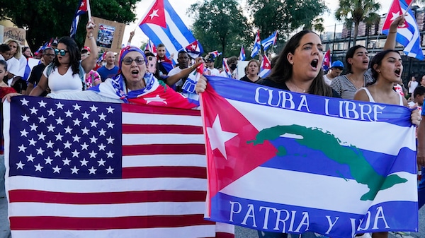 | Floridians from Cubas ex pat community in Hialeah Fla protest | MR Online