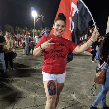 | One woman displayed a leg tattoo of President Daniel Ortega | MR Online