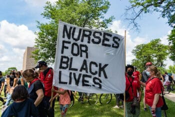 | Healthcare workers rally for Black lives in June 2020 | MR Online